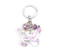Tranbath Personalised Stainless Steel Keychain with Butterfly Acrylic Tag, Inspirational Gifts for Women, Perfect as Mum Gifts, Unique Keyrings for Mum, Small Birthday Presents, Mum Birthday Gifts