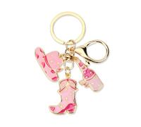 Tranbath Personalised Western Cowboy Hat and Boot Keychain, Fun Gift for Women, Mum, Sister, Best Friend, Travel Lover, Ideal for Birthdays, Weddings, And Unique Gift, Believe in Yourself Gifts