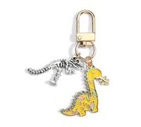 Tranbath Personalized Dinosaur Pendant Keychain, Unique Gifts for Friends, Friendship Gifts for Women, Friend Birthday Gifts, Inspirational Travel Accessories (Yellow)