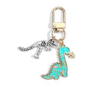 Tranbath Personalized Dinosaur Pendant Keychain, Unique Gifts for Friends, Friendship Gifts for Women, Friend Birthday Gifts, Inspirational Travel Accessories (Blue)