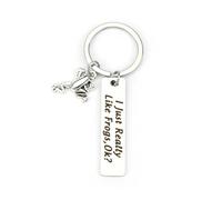 Tranbath Quirky Frog Keychain, 'i Just Really like Frogs, Ok?', Personalised Gift for Women, Keyring Accessories for Mum, Sister, Good Friend, Funny Presents for Women and Colleagues