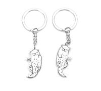 Tranbath Stainless Steel Otter Keychain Set, Unique Friendship Gifts for Couples, Good Friends, Mum, Sister and Aunt, Perfect Birthday and Travel Souvenirs, Positive Gifts for Women