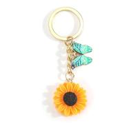 Tranbath Sunflower and Butterfly Keychain, Gifts for Mum and Women, Personalised Inspirational Keyrings, Gifts for Sister, Friends, Auntie, Birthday and Mother Presents