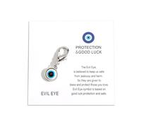 Tranbath Thank You Keyring with Devil's Eye Pendant, Good Luck Card, Thank You Gift for Friends, Birthday Gifts for Her, Unique Friendship Keychains, Congratulations and Appreciation Gifts (White)