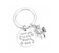Tranbath Unicorn Keychain with I Love You to the Moon and Back Pendant, Gifts for Women, Good Friend Birthday Gifts, Inspirational Travel Accessories, Cute Girlfriend or Teacher Gift