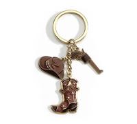 Tranbath Western Cowboy Hat Boot Keychain, Unique Creative Keyring for Car Keys and Backpack, Perfect as Women's Gifts, Birthday Presents for Mum (D-Brown, S)