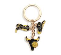 Tranbath Western Cowboy Hat Boot Keychain, Unique Creative Keyring for Car Keys and Backpack, Perfect as Women's Gifts, Birthday Presents for Mum (C-Yellow, S)