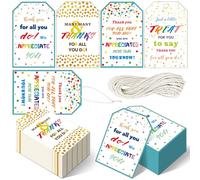 Trandraft 192 Pcs CNA Appreciation Week Gifts Tags for Teacher Nurse Employee Thank You Gift Tags with String Thanks for All You Do Label Graduation Party Favor Sign, 4 Styles