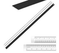 Trandraft 2 Pieces 36 Inch Metal Ruler Stainless Steel Metal Ruler with Rubber Backing Non-Slip Edge Rulers Yard Stick with Inch and Centimeters Drafting Office Prevent Ink Leakage Tools