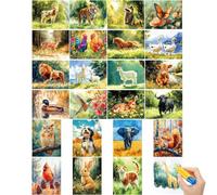 Trandraft 24 Pcs Dementia Products for Elderly Water Painting, Farm Animals