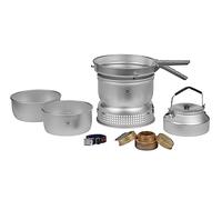 Trangia 25-2 Aluminium Cookset with Kettle and Spirit Burner, Complete Camping Cookware and Stove Set for Hiking, Backpacking, Fishing