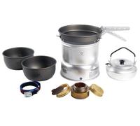Trangia 27-8 Hard Anodised Cookset with Kettle and Spirit Burner, Complete Camping Cookware and Stove Set for Hiking, Backpacking, Fishing