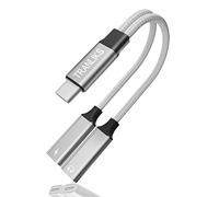 TRANLIKS USB C Audio and Charging Splitter, 2-in-1 Type C Audio and PD 60W Fast Charging for Apple 15/16 and Other USB C Devices (Silver)