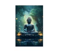 Tranquil Buddha in Serene Forest - Zen Canvas Poster Wall Art Decor Print Picture Paintings for Living Room Bedroom Decoration 16x24inch(40x60cm)