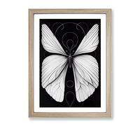 Tranquil Butterfly Framed Print | A2 Oak Framed Wall Art | Ready to Hang | Modern Animal Picture | Living Room Bedroom Lounge Office