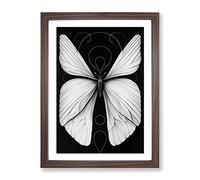 Tranquil Butterfly Framed Print | A2 Walnut Framed Wall Art | Ready to Hang | Modern Animal Picture | Living Room Bedroom Lounge Office