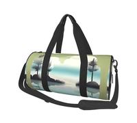 Tranquil Lakes Canvas travel bag, large capacity, can be carried on the shoulder