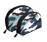 Tranquil Lakes Moon Cosmetic Bag, Travel Makeup Pouch, Portable Waterproof Cosmetic Pouch for Girls Women., Marine Camouflage, One Size