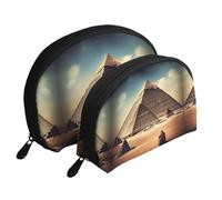 Tranquil Lakes Moon Cosmetic Bag, Travel Makeup Pouch, Portable Waterproof Cosmetic Pouch for Girls Women., Dreaming Of The Pyramids Of Khufu, One Size