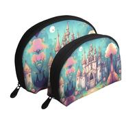 Tranquil Lakes Moon Cosmetic Bag, Travel Makeup Pouch, Portable Waterproof Cosmetic Pouch for Girls Women., Classical Castle, One Size