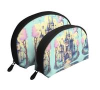 Tranquil Lakes Moon Cosmetic Bag, Travel Makeup Pouch, Portable Waterproof Cosmetic Pouch for Girls Women., Fairytale Castle, One Size