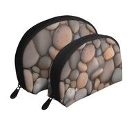 Tranquil Lakes Moon Cosmetic Bag, Travel Makeup Pouch, Portable Waterproof Cosmetic Pouch for Girls Women., Pebbles In The Beach, One Size