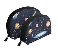 Tranquil Lakes Moon Cosmetic Bag, Travel Makeup Pouch, Portable Waterproof Cosmetic Pouch for Girls Women., The Solar Family, One Size