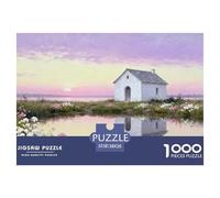 Tranquil Lakeside Cottage Wooden Jigsaw Puzzle Waterproof 1000 Piece Puzzles for Adults Challenging And Brainteasing Educational Games