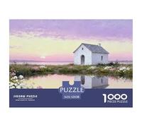 Tranquil Lakeside Cottage Wooden Jigsaw Puzzle Waterproof 1000 Piece Puzzles for Adults Gifts Impossible Home Decoration
