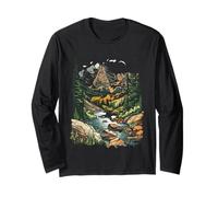 Tranquil Mountain Landscape with Scenic River Escape Long Sleeve T-Shirt