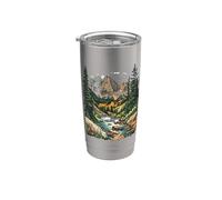 Tranquil Mountain Landscape with Scenic River Escape Stainless Steel Insulated Tumbler