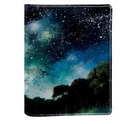 Tranquil Mystery Night Starry Sky Replaceable Book Cover, Reusable PU Leather Book Protector, Suitable for 148x210 mm Notebooks