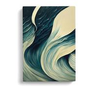 Tranquil Ocean Wave Canvas Print | Gallery Wrapped 30mm Frame Wall Art | 30x20 inches | Ready to Hang | Abstract Seascape Picture | Living Room Bedroom Lounge Office