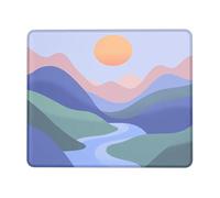 Tranquil Sunset Landscape Mouse Pad, Soft Pastel Mountain Range Design, Non-Slip Washable Gaming Mouse Pad for Home and Office Computer, Laptop Square 8x10 Inch
