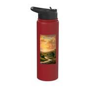 Tranquil Sunset Over Rolling Hills Stainless Steel Insulated Water Bottle