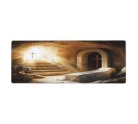 Tranquil Tomb With Rising Light Scene Mouse Pad In Big Extended Non-Slip Rubber Base Mousepad With Stitched Edges Gaming Pc Desktop Large Mouse Pad 11.8x31.5
