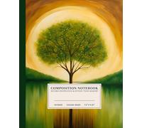 Tranquil Tree Composition Notebook | Dreamlike Nature Design College-Ruled Notebook: Stylized Tree Against a Pale Yellow-Orange Circle | 110 Pages | ... for Students, Artists, and Nature Lovers