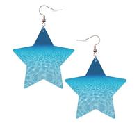 Tranquil Underwater Scenery Leather Star Shaped Earrings Fashion Accessories Lightweight Festivals Parties Everyday Life