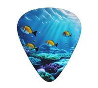 Tranquil Underwater Scenery Print Guitar Pick,12 Pack,Includes Thin,Medium,Heavy Gauges,Suitable for guitar,ukulele