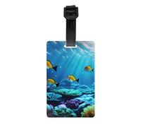 Tranquil Underwater Scenery Print Luggage Tags Easy-to-Identify Suitcases Labels Cruises Air Travel Everyday Use