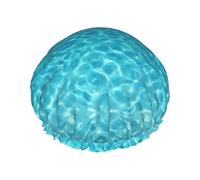 Tranquil Underwater Scenery Print Shower Cap,Elastic And Reusable Bath Hair Hat For Long Hair,Large Waterproof Shower Bonnet,For Women Men Kids