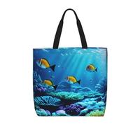 Tranquil Underwater Scenery Print Tote Bag For Womenshoulder Reusable Shopping Casual Travel Summer Beach Bags