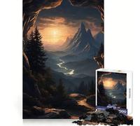 Tranquil View from A Cave Adults 1000 Piece Jigsaw Puzzle Memory Training Quiet Enjoyment Precise Edges Perfect Present (38x26cm)