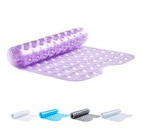TranquilBeauty No Slip Bath Mat with Suction Cups - Purple 100x40cm/40x16in Extra Long Bathtub Mats - Anti-Mould, Machine-Washable, No Latex - Shower Mat Ideal for Elderly and Children
