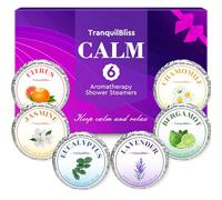 TranquilBliss Shower Steamers, 6 Pack Shower Tablets with Natural Fragrance, Self Care & Relaxation, Mother's Day, Individually Packaged, Valentine's Day Shower Steamers for Women