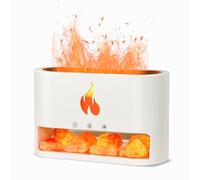 Tranquilix Flame Effect Himalayan Salt Diffuser - Essential Oil Diffuser & Mood Lamp for Relaxation, Home, Office, and Spa (White)