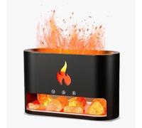 Tranquilix Flame Effect Himalayan Salt Diffuser - Essential Oil Diffuser & Mood Lamp for Relaxation, Home, Office, and Spa (Black)