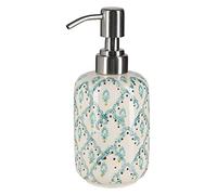 Tranquillo Soap Dispenser, Hand-Printed Ceramic, Oriental, 16 x 7.5 x 7.5 cm