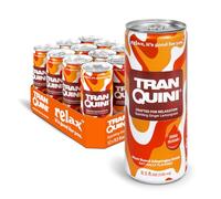 Tranquini Calming Drink With Herbal Adaptogens | Sparkling Water Stress Relief Beverage | Sugar Free, Non Alcoholic, Gluten Free, Vegan - 250ml Ginger Lemongrass (12 cans)