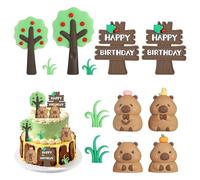 TranRantic 12 Pcs Capybara Cake Toppers, Adorable Realistic Capybara Birthday Cake Decorations, Fun and Vibrant Party Supplies for Capybara Birthday Party Supplies Shower Favors